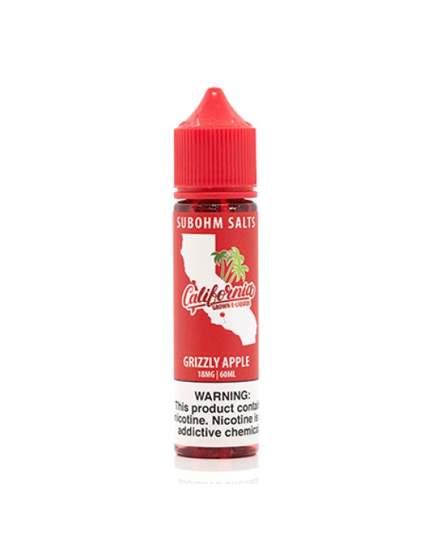 California Grown Sub-Ohm Salts Grizzly Apple 60ml ...