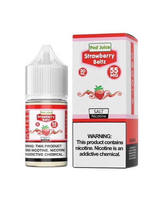 Pod Juice Strawberry Belts 30ml Nic Salt Vape Juic...