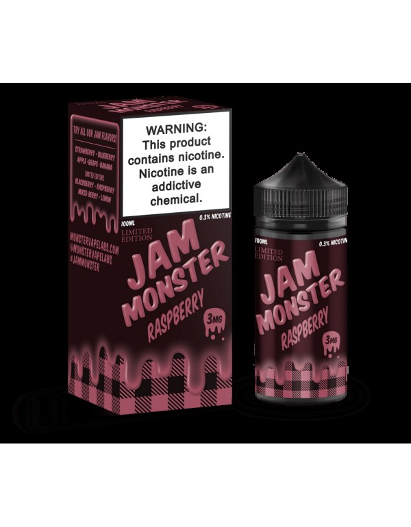 Jam Monster Raspberry 100ml Vape Juice - 0mg