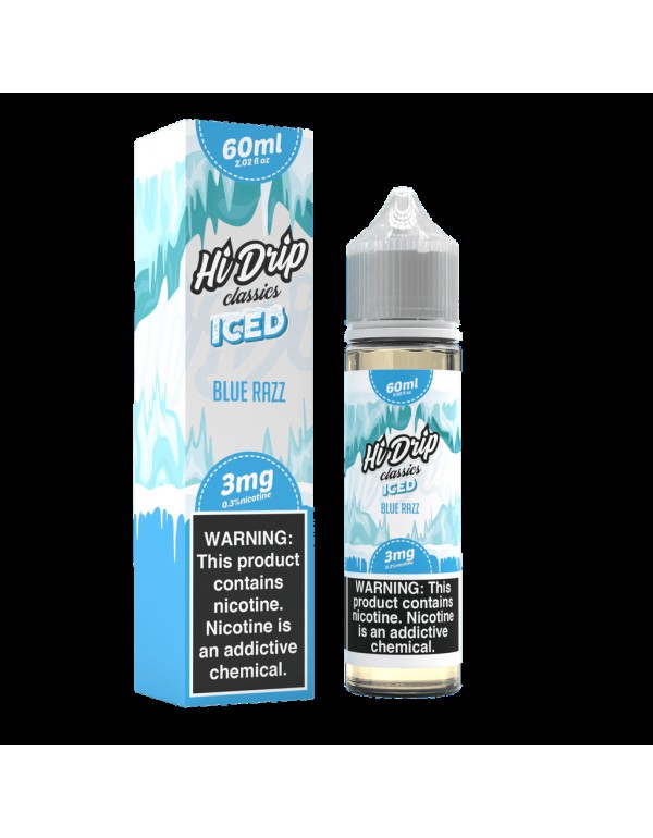 Blue Razz Iced 60ml Vape Juice - Hi Drip