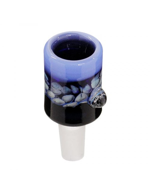 Handmade 14mm Glass Bowl Piece w/ Color Blocking & Inlay