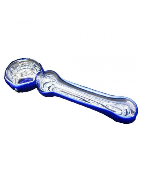 Blue Handmade Glass Spoon Pipe