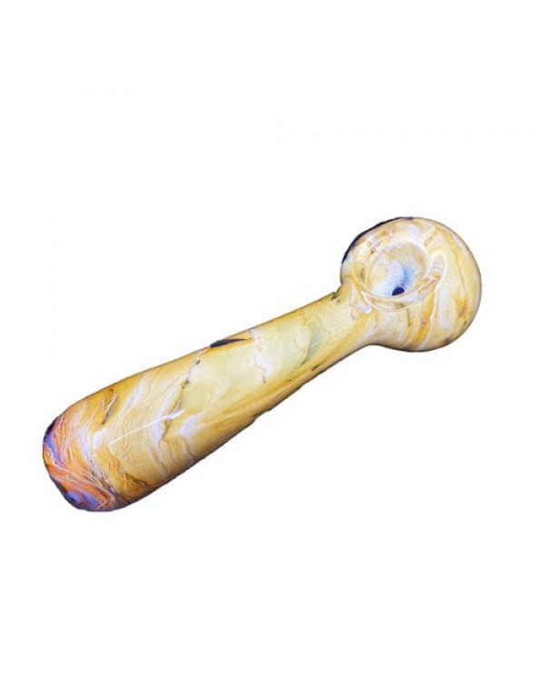 Handmade Glass Hand Pipe w/ Marbled Glass Work