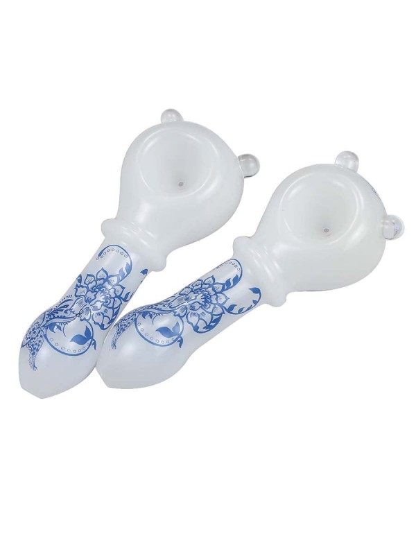 Blue & White Porcelain Styled Hand Pipe