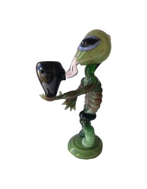 Heady Handmade Glass Alien Pipe