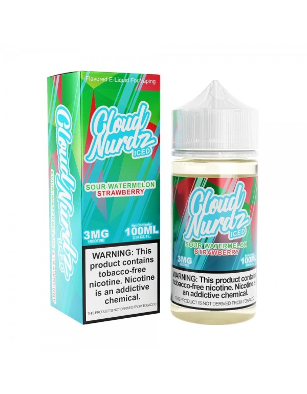 Sour Watermelon Strawberry Iced 100ml TF Vape Juice - Cloud Nurdz