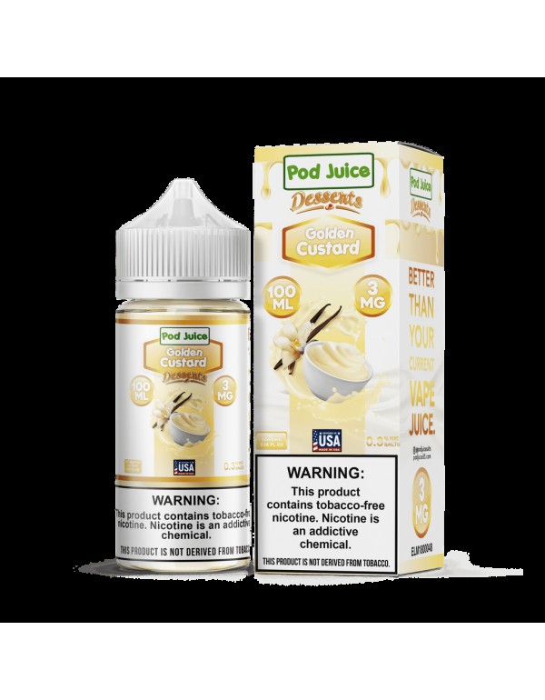 Pod Juice Desserts Golden Custard TF 100ml Vape Ju...