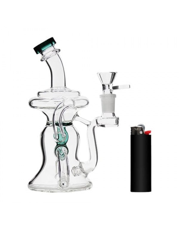 7" Glass Recycler w/ Color Accents