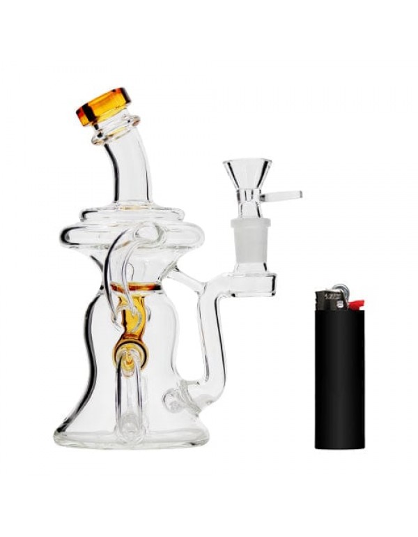 7" Glass Recycler w/ Color Accents