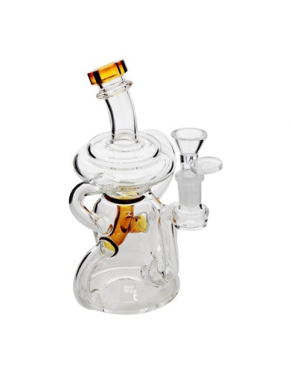 7" Glass Recycler w/ Color Accents