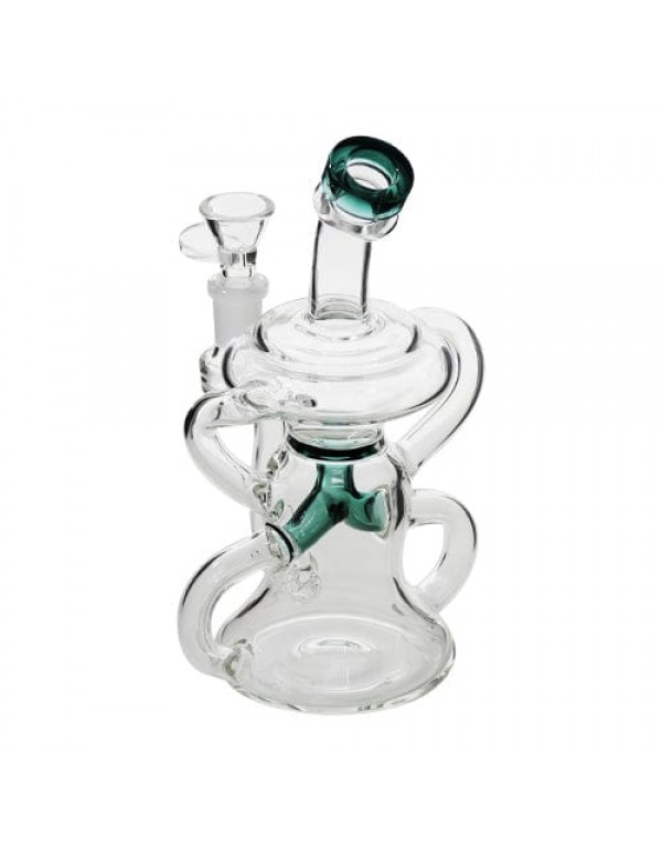 7" Glass Recycler w/ Color Accents