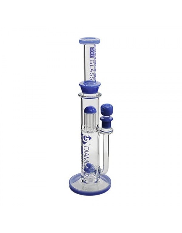 Diamond Glass "Gold" Triple StemLine to 8-Arm Tree-Perc Glass Bong